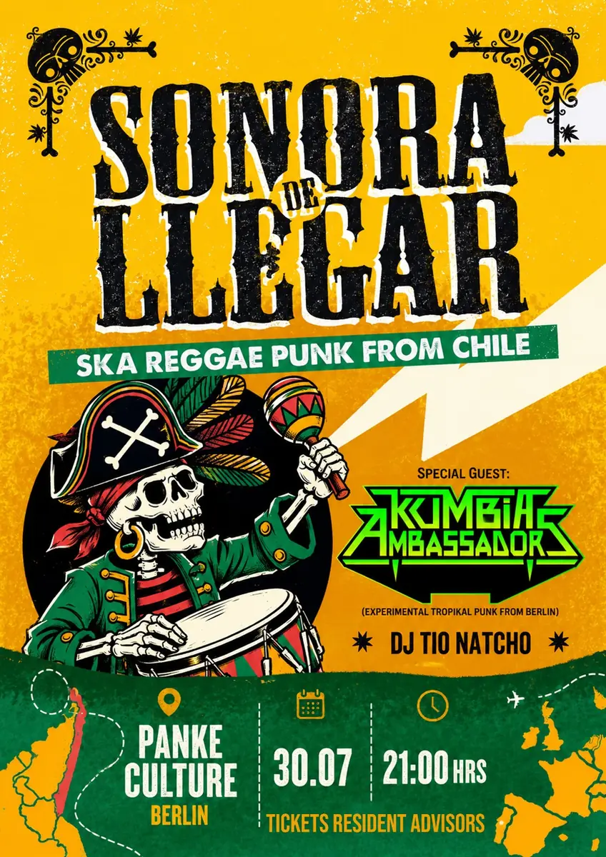 Sonora de Llegar v Berlíně / Speciální hosté: Kumbia Ambassadors & Tio Natcho — Panke, Berlín