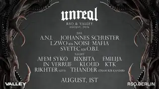 Unreal Day & Night ve Valley & RSO BERLIN s A.N.I., Svetec, RIKHTER a dalšími