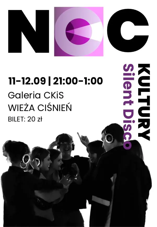 Noc Kultury: Silent Disco — Wieża Ciśnień. Galeria Centrum Kultury i Sztuki w Koninie, Konin