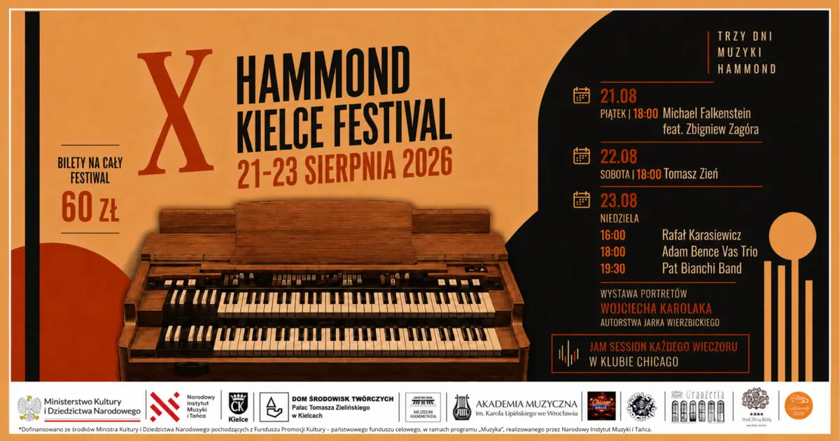 X Hammond Kielce Festival - permanentka na 3 dny - 21-23. VIII 2026 — Zielinského palácek v Kielcích, Kielce