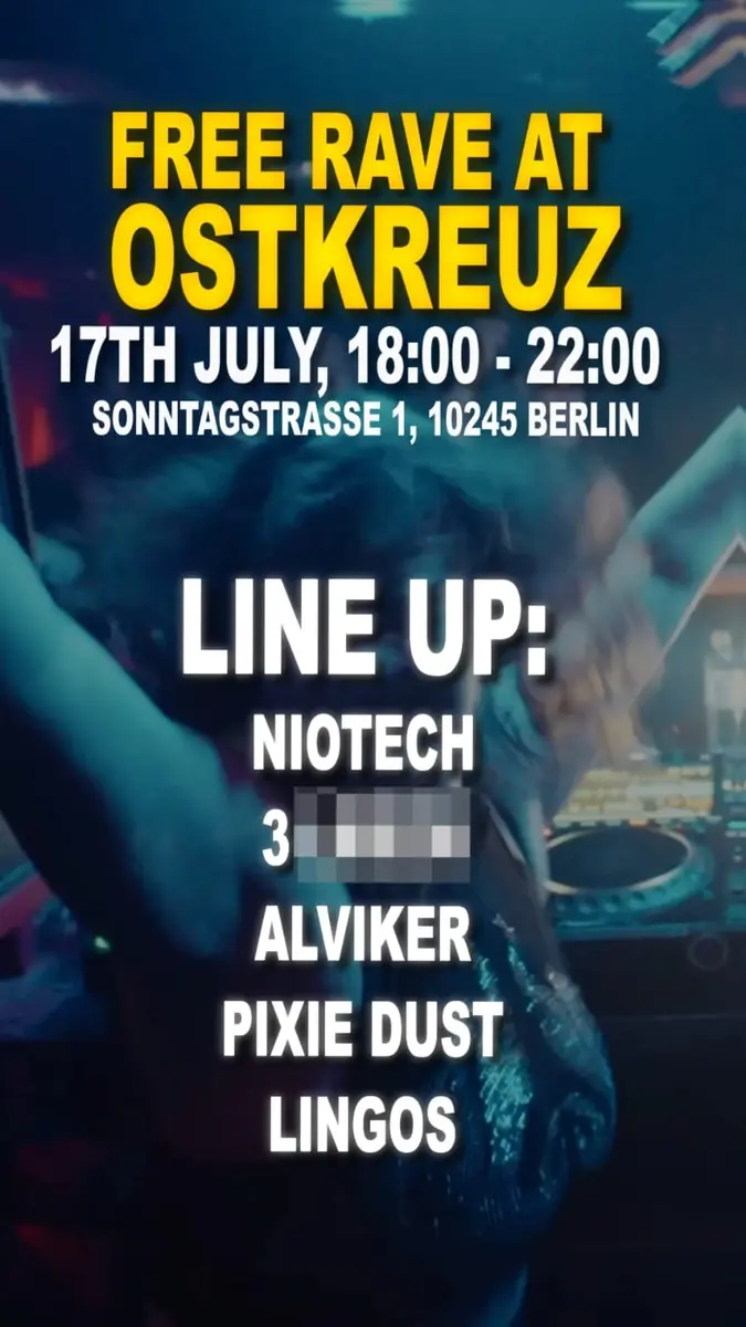 FREE RAVE BY MILLIAMPERE — TBA - Ostkreuz, Berlin