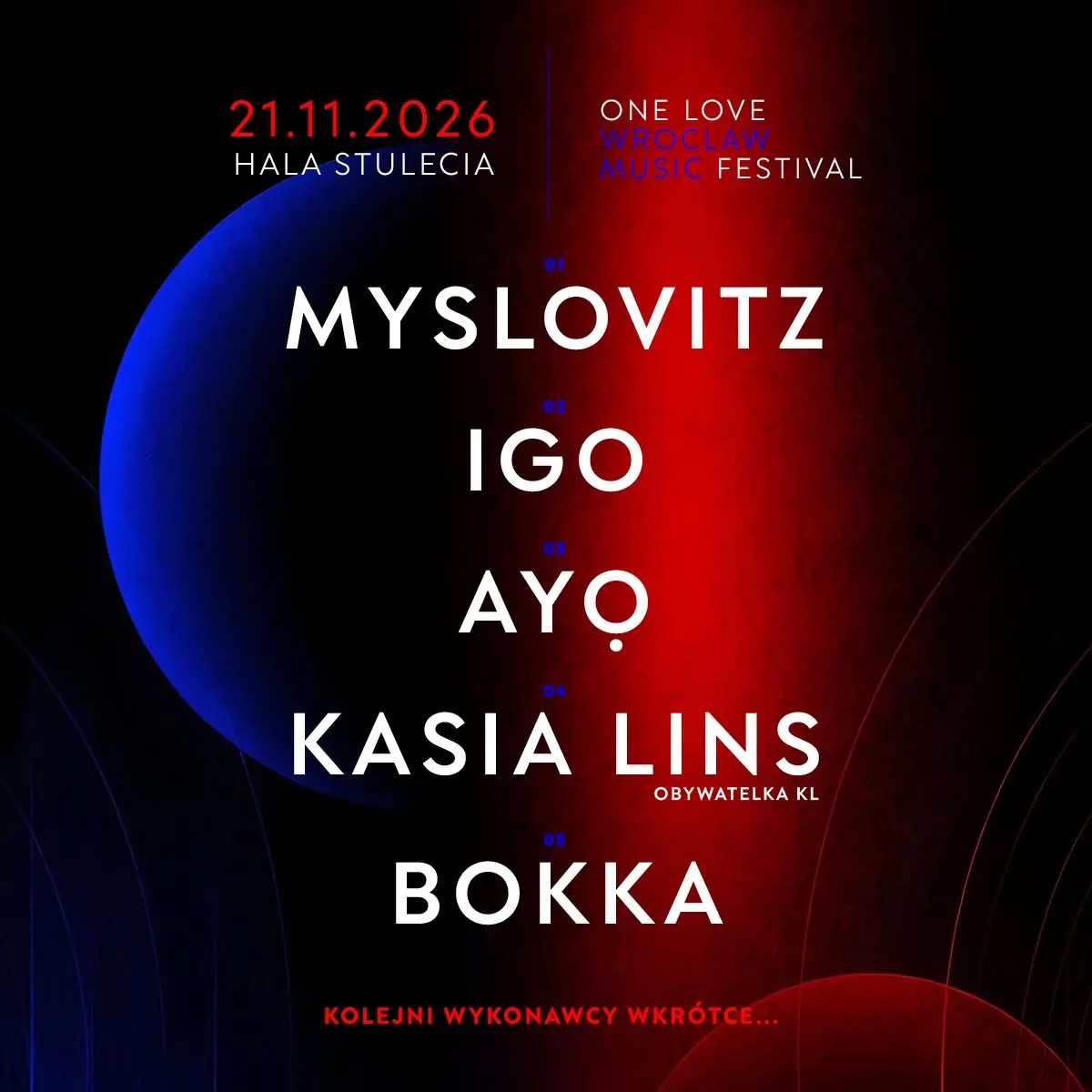 One Love Music Festival 2026 — Зал столетия во Вроцлаве, Вроцлав