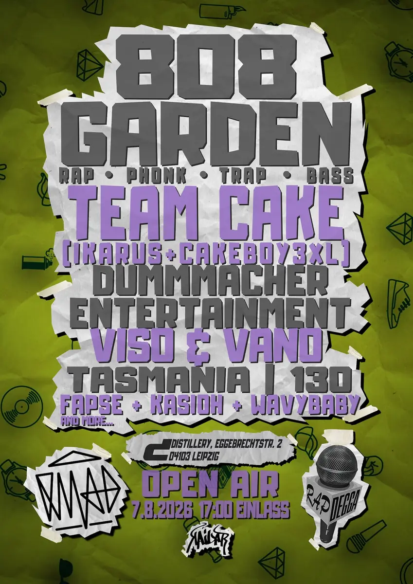 OMAD x RAP DEGGA presents: 808 GARDEN — Distillery, Leipzig