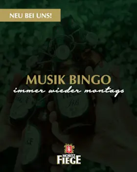 MORITZ FIEGE Herní Večer - každé pondeli - Hudební Bingo - Bingo, Beaty a Skvela Zabava! — Privatbrauerei Moritz Fiege GmbH & Co. KG, Bochum