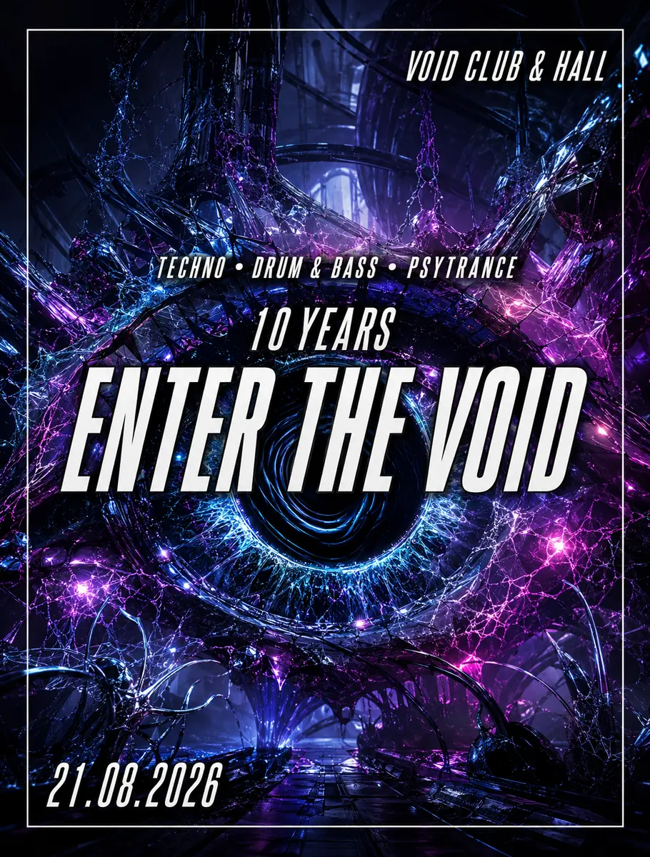 10 Years Enter the Void с dela Moon (США), Mo, Marie Moon, Upzet, Luca Hagenmüller, Baraquz — Void Club, Берлин