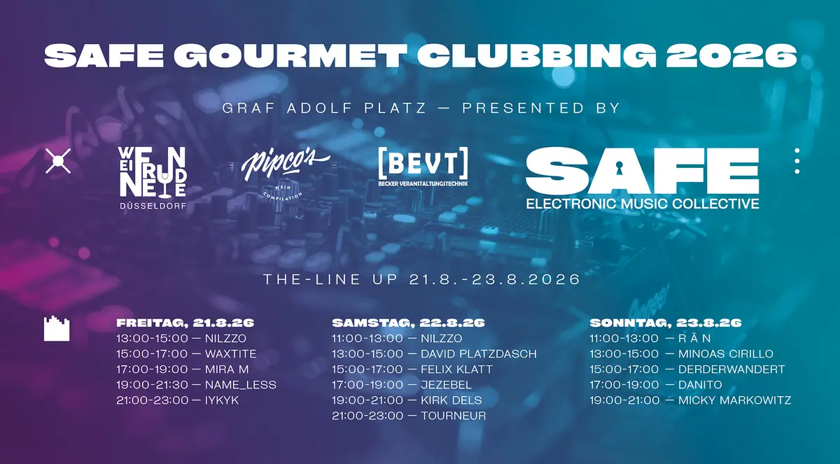 SAFE Gourmet Clubbing 2026 — Graf Adolf Platz, Düsseldorf