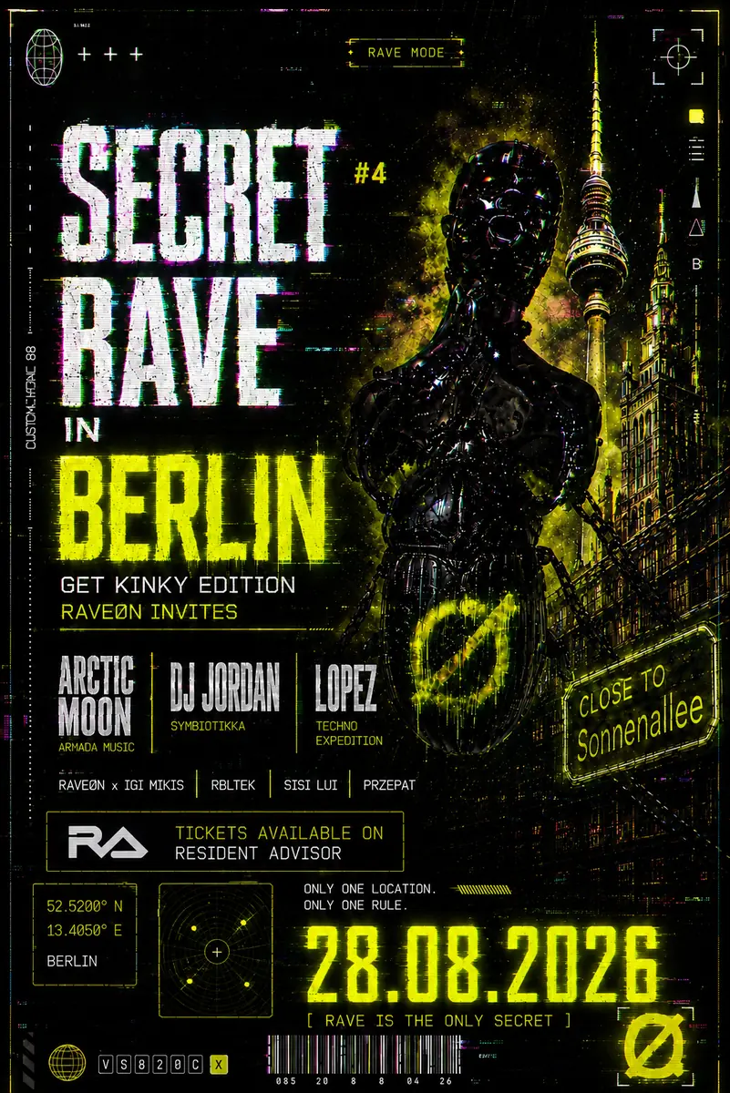 Secret Rave In Berlin #4 Get Kinky Edition | Free Ticks — TBA - Neükolln, Berlin