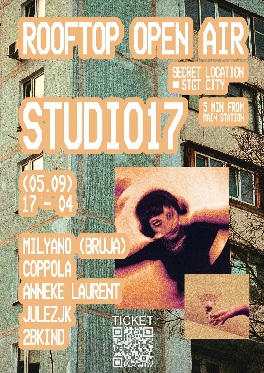Studio 17 pres. ROOFTOP OPEN AIR — TBA - Secret Location: Adress on Ticket, Stuttgart
