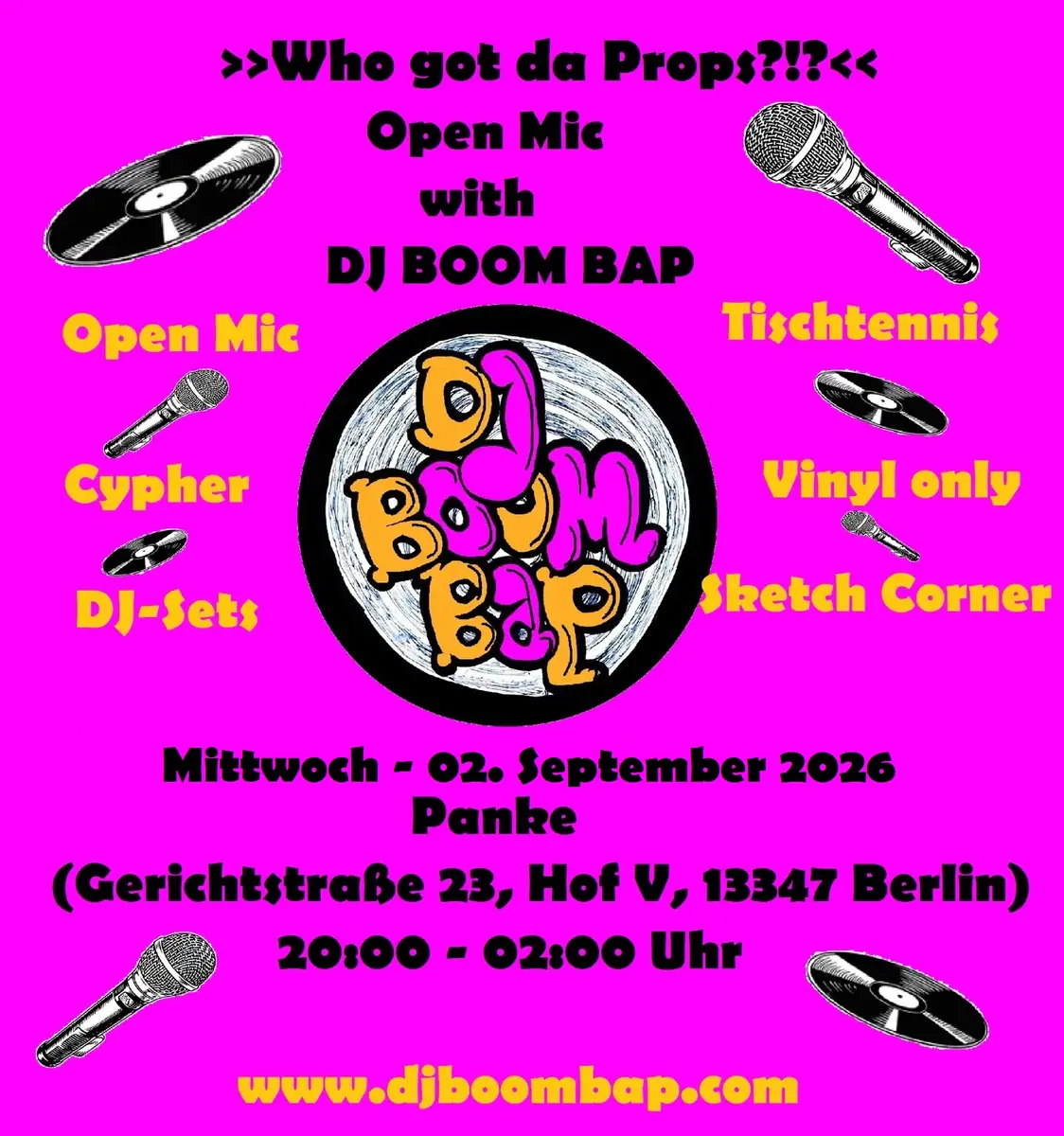>>Who got da Props?!?<< - Open Mic mit DJ BOOM BAP — Panke, Berlin