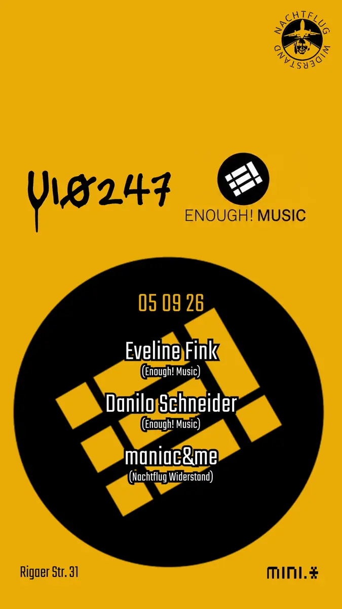 U10247 × Enough! Music (feat. Eveline Fink, Danilo Schneider, maniac&me) — Minimal Bar, Berlin
