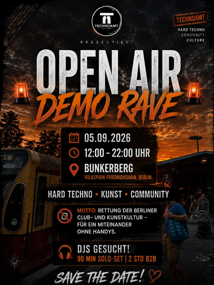TECHNOAMT OUTDOOR RAVE 10H — Großer Bunkerberg Volkspark Fhain, Берлін