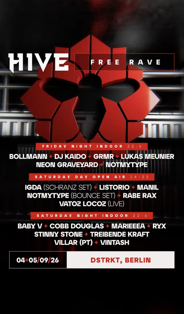 HIVE FREE RAVE — DSTRKT Club Berlin, Берлін