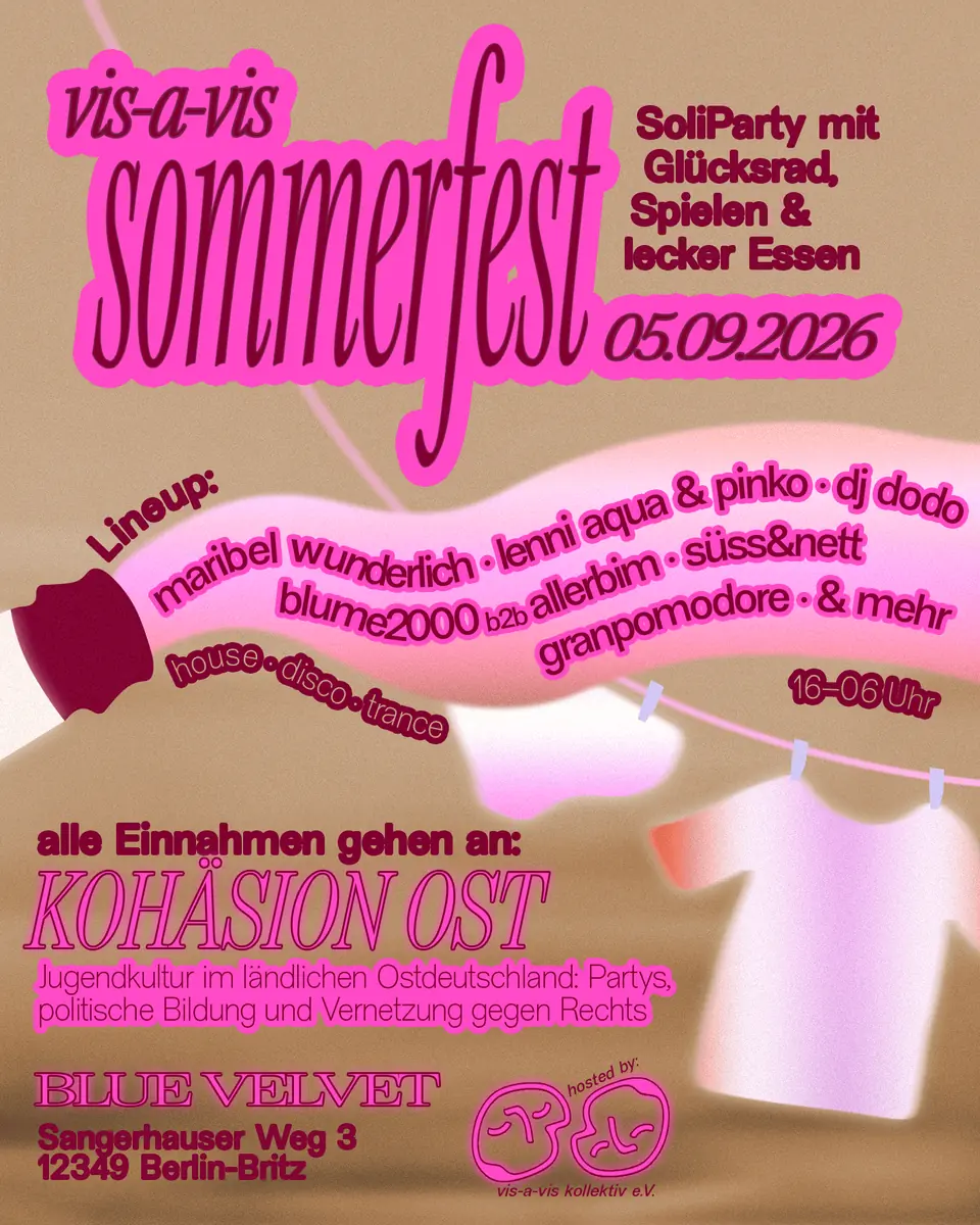 vis-a-vis Sommerfest (SoliParty für Kohäsion Ost e.V.) — Blue Velvet, Берлін