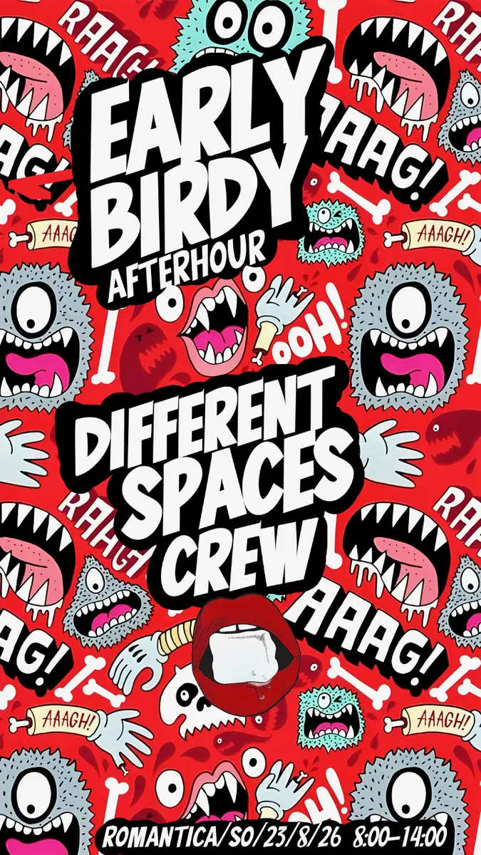 EARLY BIRDY AFTERHOUR BIS 14 UHR mit DIFFERENT SPACES CREW (Lehmann) — Romantica, Stuttgart