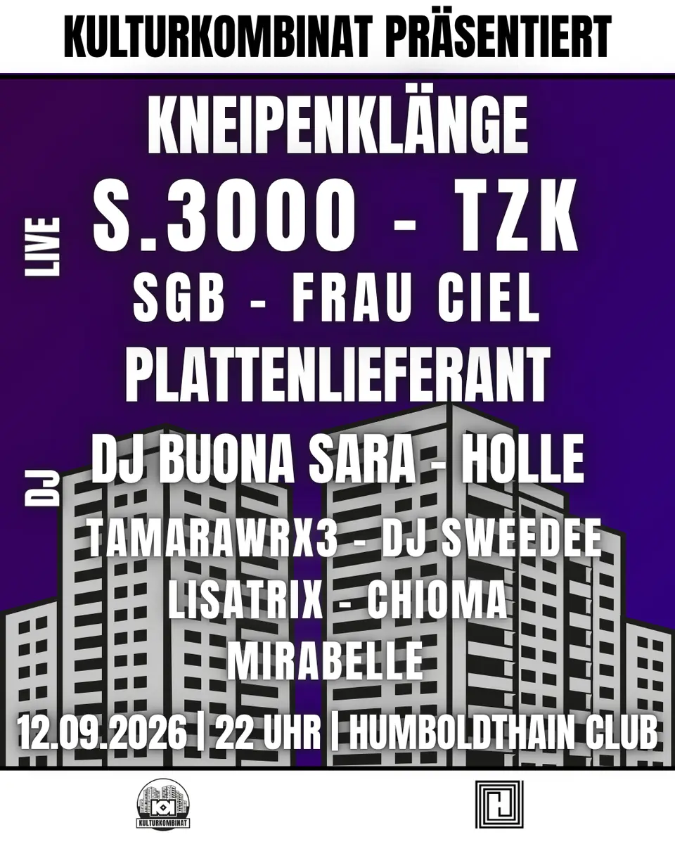 KNEIPENKLÄNGE /// BOX OFFICE 15€ — Humboldthain Club, Berlin