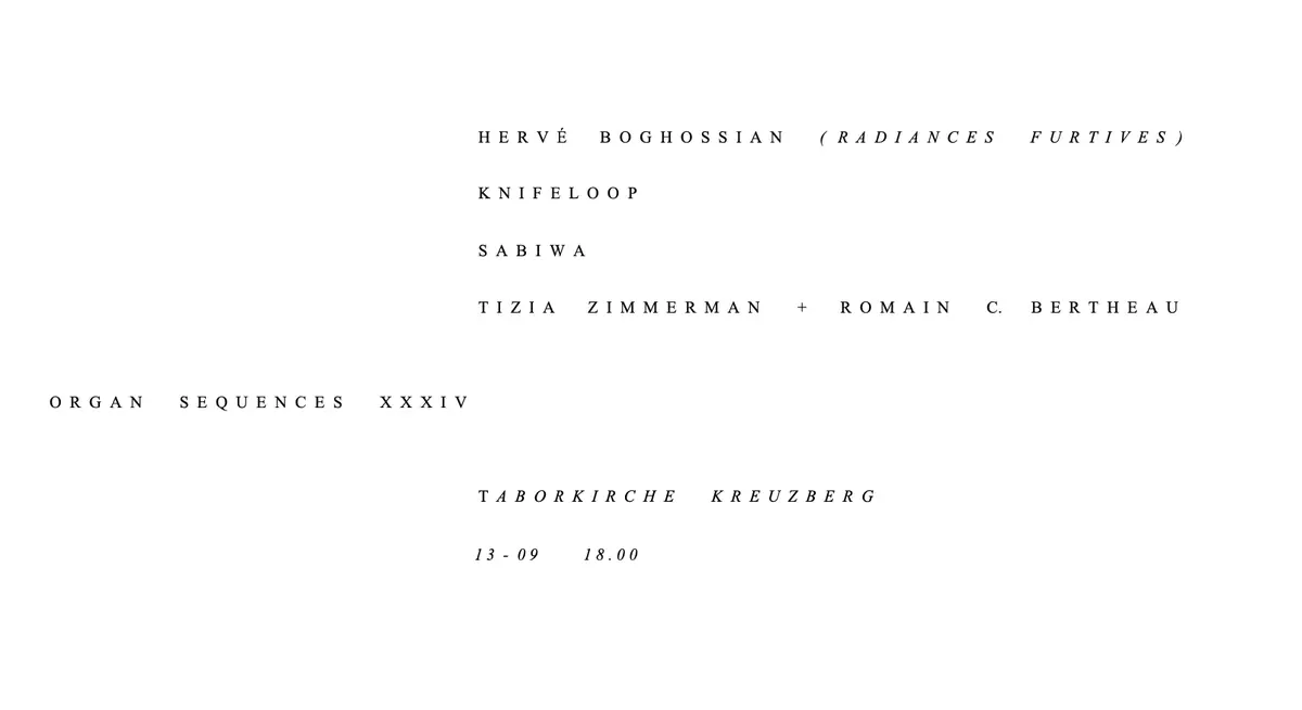 ORGAN SEQUENCES XXXIV — Taborkirche, Berlin