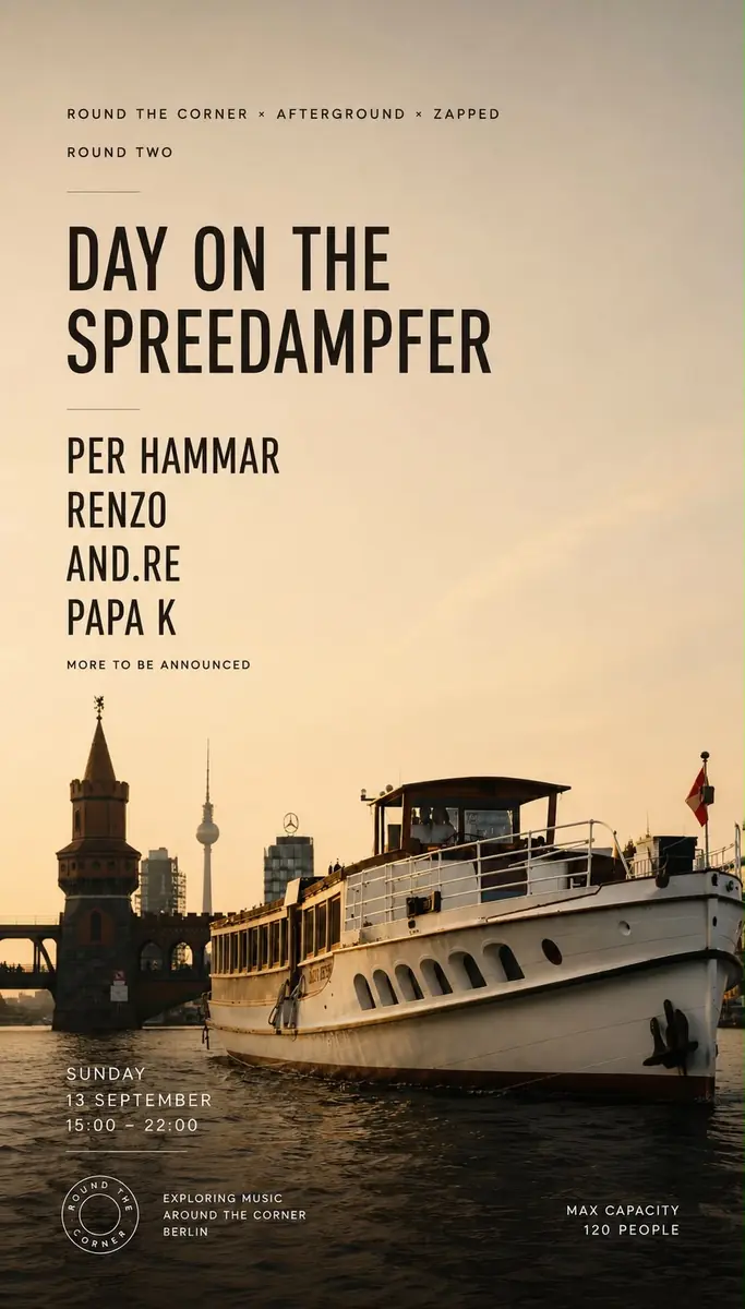 DAY ON THE SPREEDAMPFER (BOAT PARTY) — TBA - East Gallery Dock, Berlin
