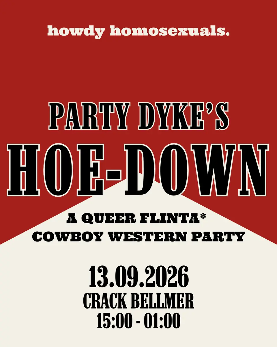 Party Dyke's Hoe-Down: Queerowa impreza FLINTA* w stylu kowbojskiego Zachodu — Crack Bellmer, Berlin