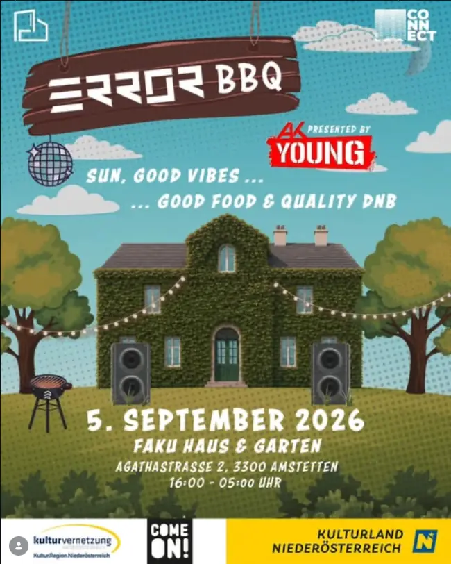 ERROR BBQ with GEST, SECULA, DELUSION & many more — Faku Haus Amstetten, Amstetten