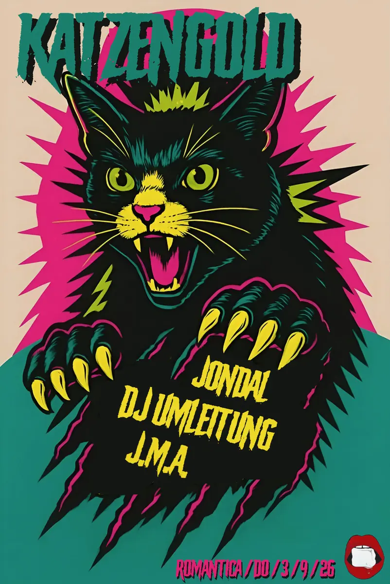 KATZENGOLD am DONNERSTAG mit J.M.A., JONDAL & DJ UMLEITUNG — Romantica, Stuttgart