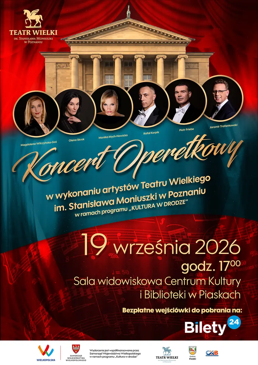 Operetta Concert by Artists of the Great Theatre in Poznań — Centrum Kultury i Biblioteka w Piaskach, Piaski