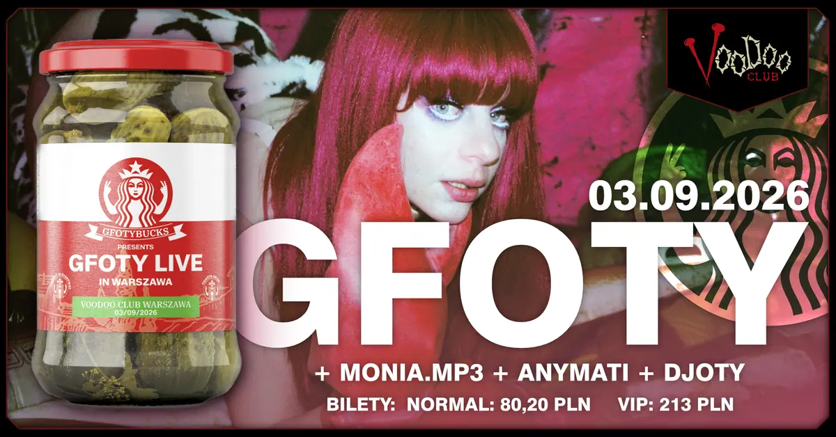 GFOTY (UK) + SPINEE (UK) + monia.mp3 + anymati / Warszawa / 3.09.2026 — VooDoo Club, Warsaw