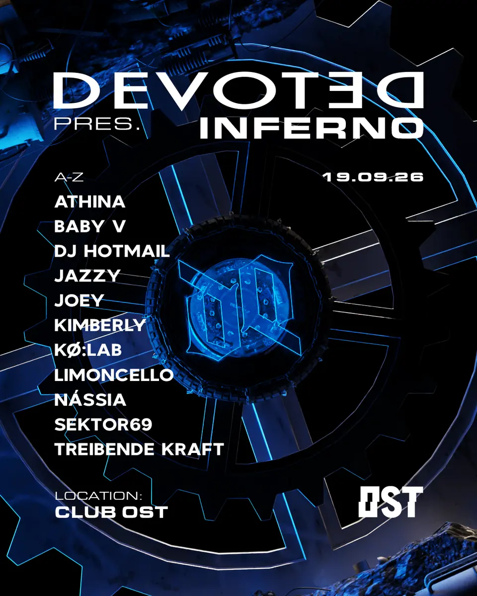 Devoted pres Inferno w. JAZZY, Kø:lab, Limoncello, INFERNO Showcase & more — OST, Берлин