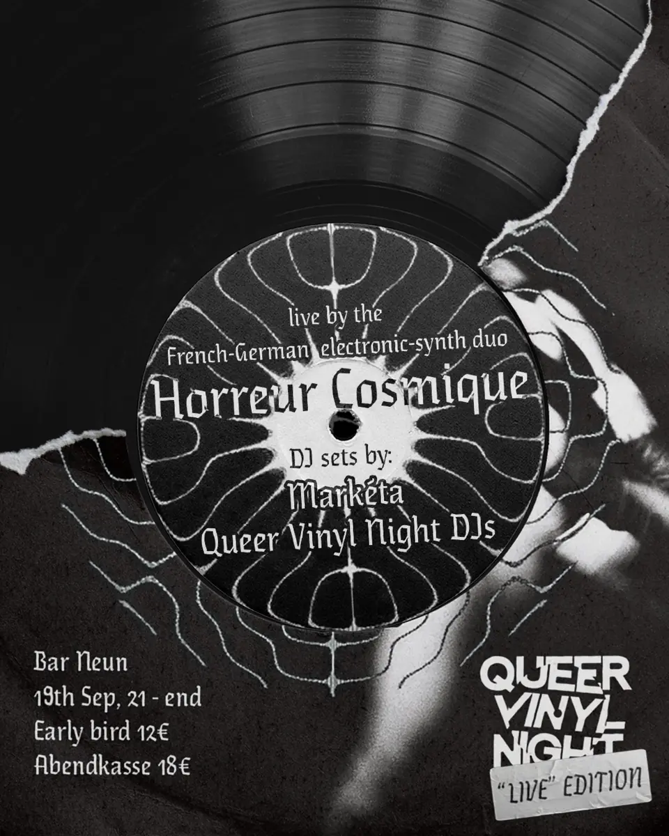 Queer Vinyl Nights приглашает Horreur Cosmique — Bar Neun, Берлин