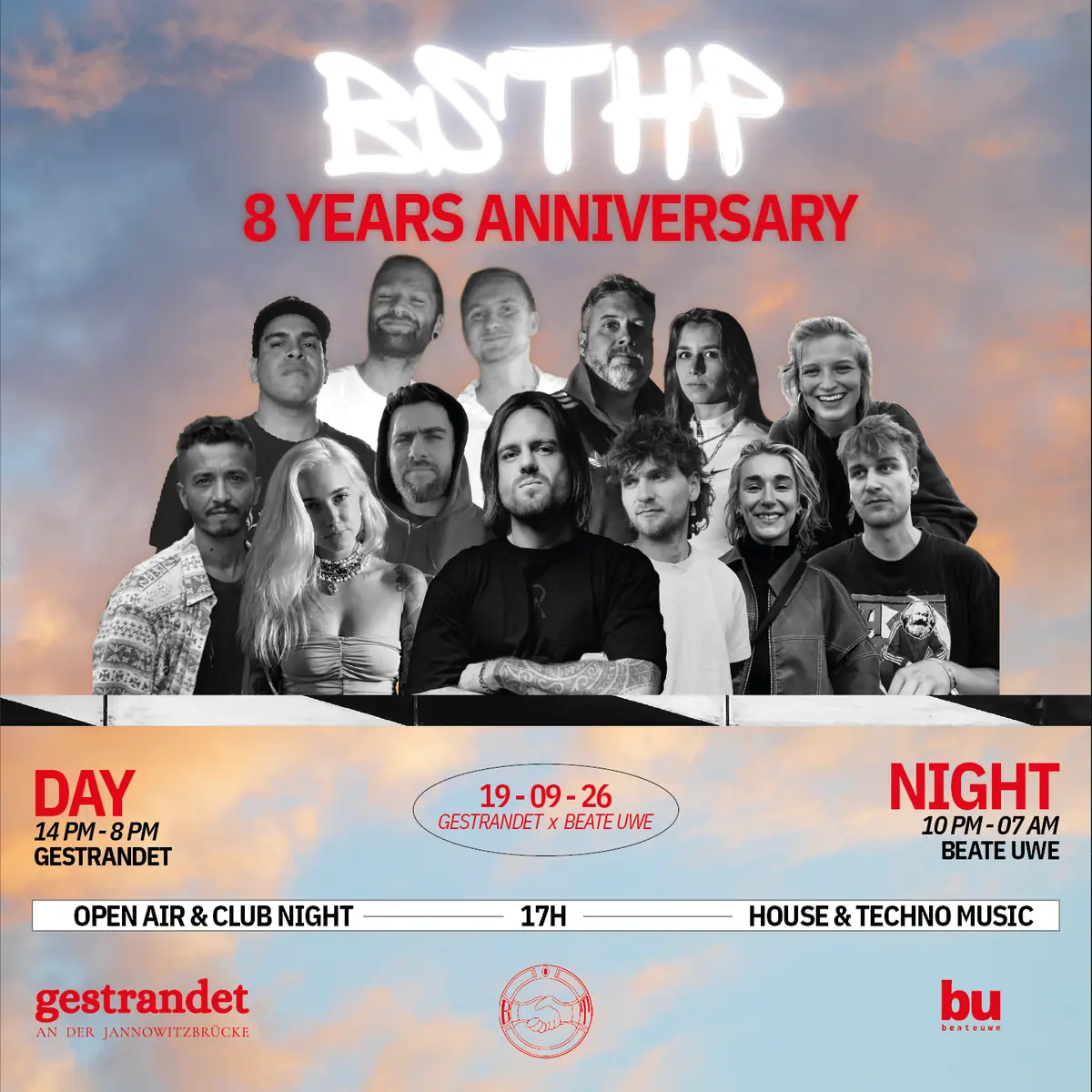 8 JAHRE BSTHP // Day & Night Beschäftigungstherapie — Gestrandet An Der Jannowitzbrücke, Berlín
