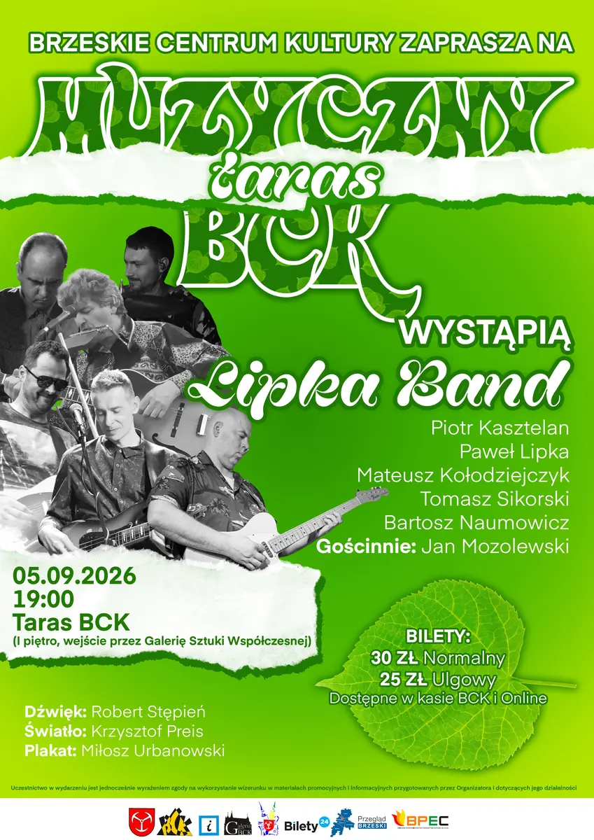 LIPKA BAND - with guest Jan Mozolewski — Kino Centrum - Brzeskie Centrum Kultury, Brzeg