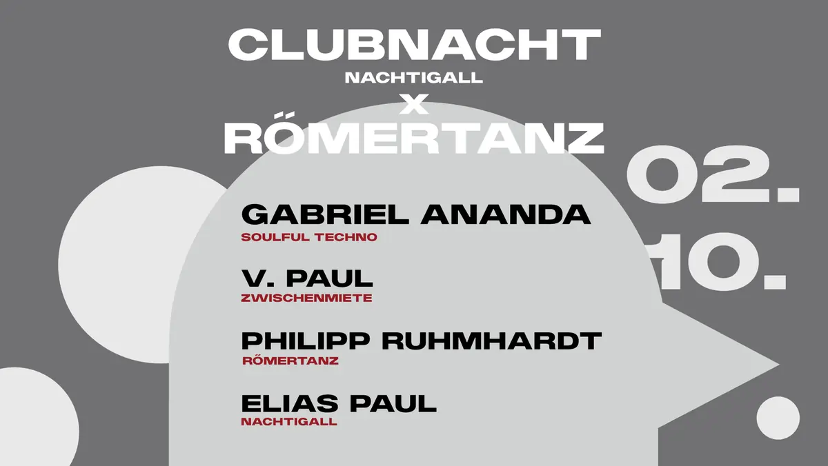 CLUBNACHT x RÖMERTANZ with Gabriel Ananda — Nachtigall, Кельн