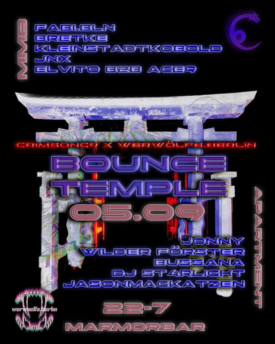 BOUNCE TEMPLE - FREE PRE-SALE EVENT - CrimsonC9 x WERWÖLFE.BERLIN — Marmorbar, Berlin