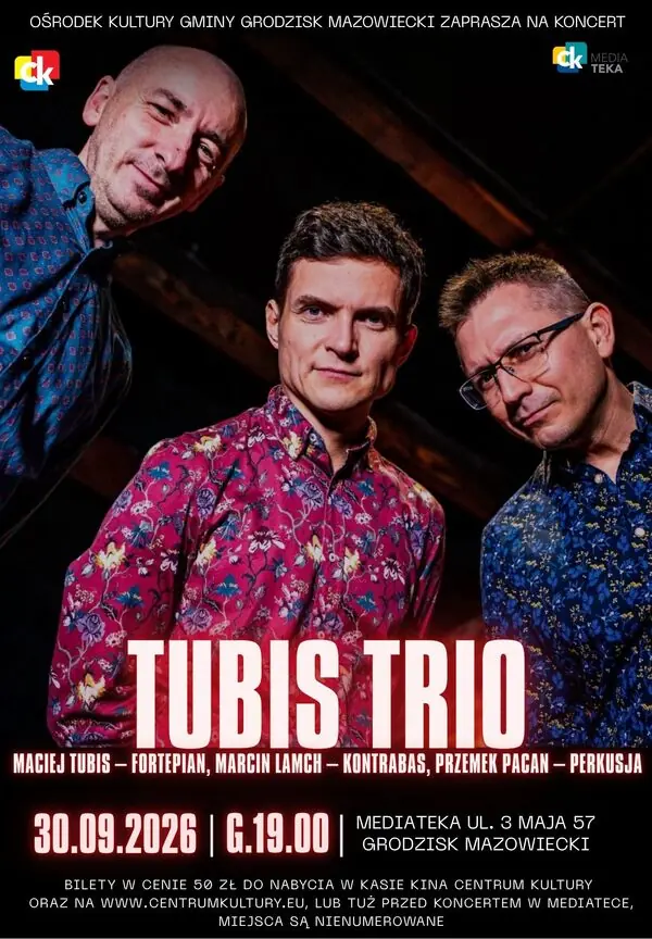 Концерт Tubis Trio — Mediateka Grodzisk Mazowiecki, Grodzisk Mazowiecki