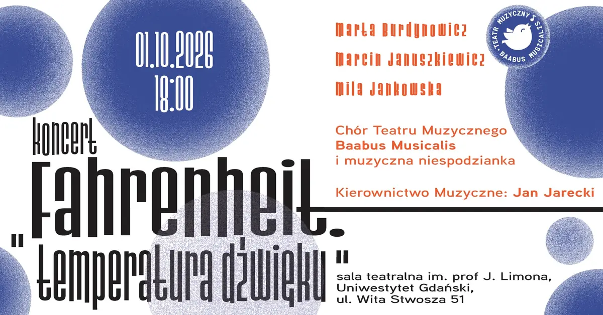 Koncert - Fahrenheit. Teplota zvuku. — Wydział Filologiczny Uniwersytetu Gdańskiego – budynek neofilologii, Gdaňsk