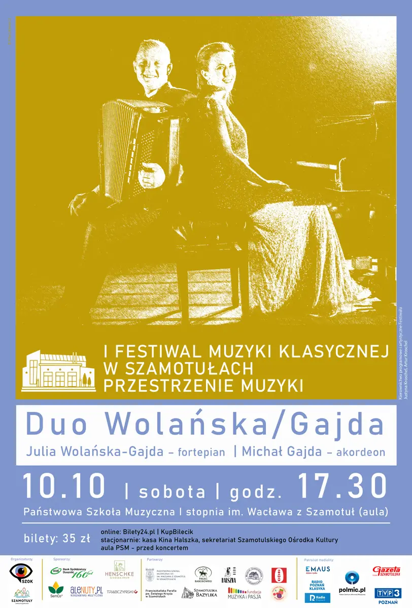 Duo Wolańská/Gajda | Prostory hudby - 1. Festival Klasické Hudby v Szamotułach — Państwowa Szkoła Muzyczna im. Wacława z Szamotuł w Szamotułach, Szamotuły