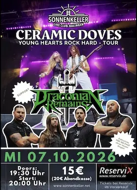Ceramic Doves (ch) + Draconian Remains - On Tour 2026 - Yung Hearts Rock Hard — Sonnenkeller. Live Club. Balingen., Balingen