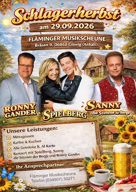 Schlagerherbst — Fläminger Musikscheune, Coswig