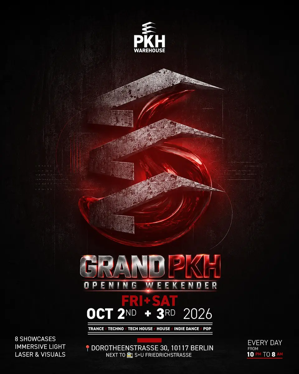 PKH Warehouse Opening Event з Tancecore, Sachsentrance, Tragedie, 44 Hertz та іншими — PKH Warehouse, Берлін