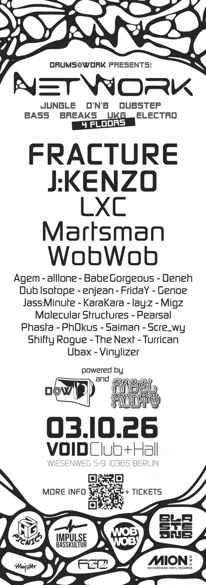 NetWork with Fracture, J:Kenzo, LXC & Martsman — Void Club, Берлин