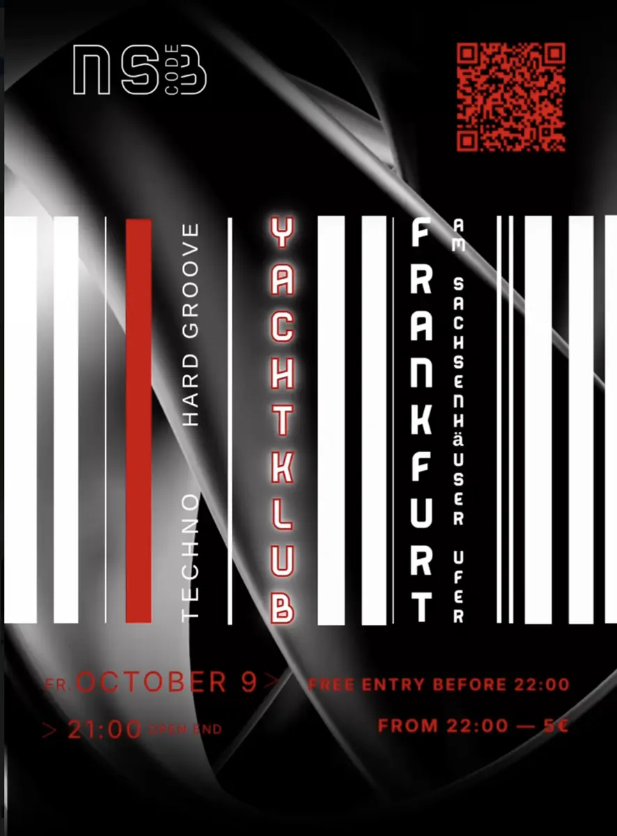 NSB code (Hard Groove / Techno) — Yachtklub, Frankfurt nad Mohanem