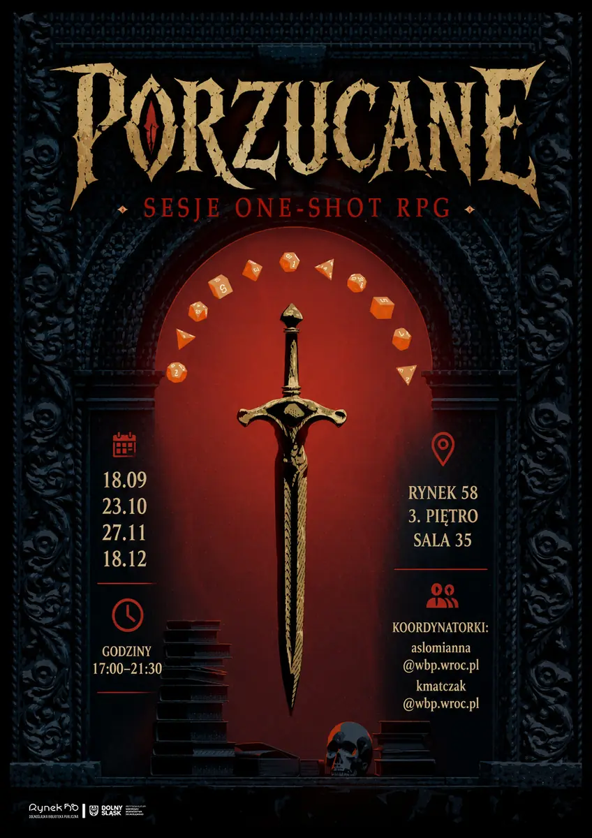 PORZUCANE | Сеансы one-shot RPG — Нижнесилезская публичная библиотека имени Т. Микульского в Бреслау, Вроцлав