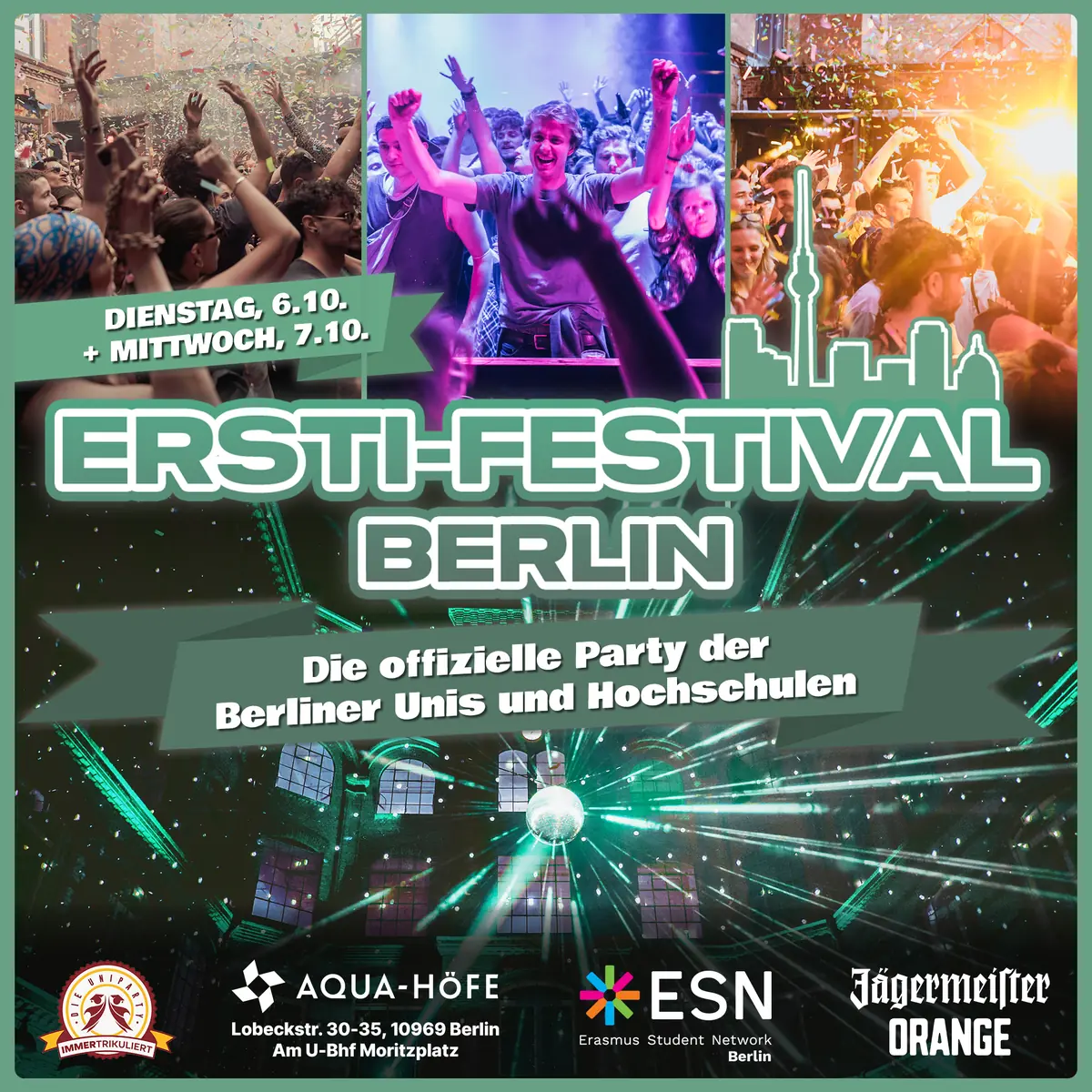 Ersti-Festival Berlin | 6 Floors | 10.000 Guests - Open-Air & Indoor — AQUA - Höfe, Berlin