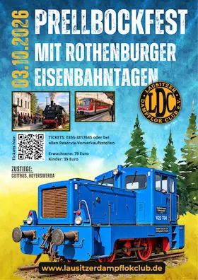 Zum Prellbockfest und den Rothenburger Eisenbahntagen — Hauptbahnhof Cottbus, Cottbus