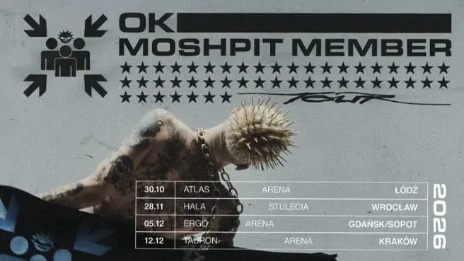 OKI MOSHPIT MEMBER TOUR 2026 — Gdańsk/Sopot, Kraków, Łódź i inne, Лодзь