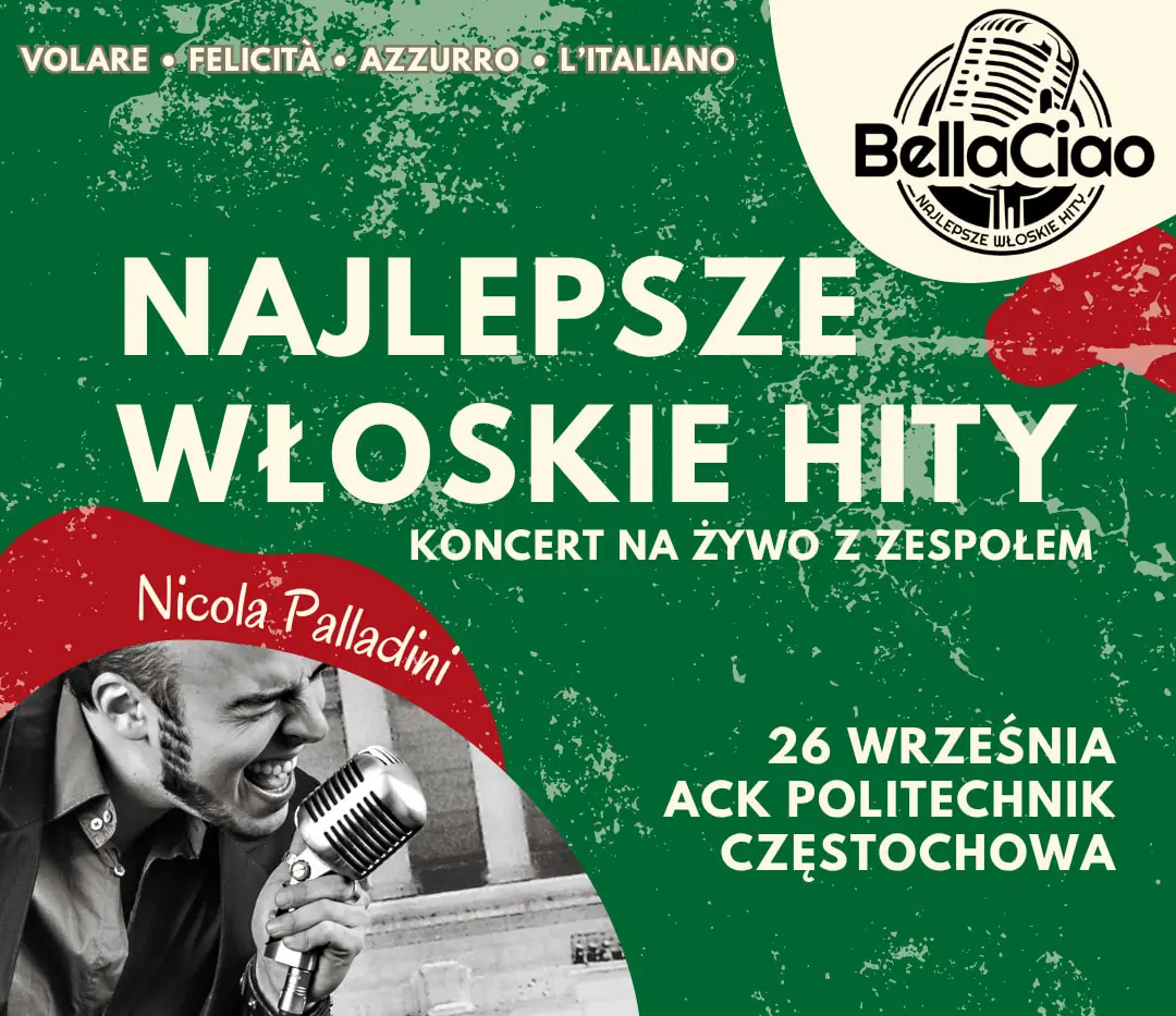 Bella Ciao - Největší italské hity | Palladini & Band — ACK Politechniki Częstochowskiej, Čenstochová