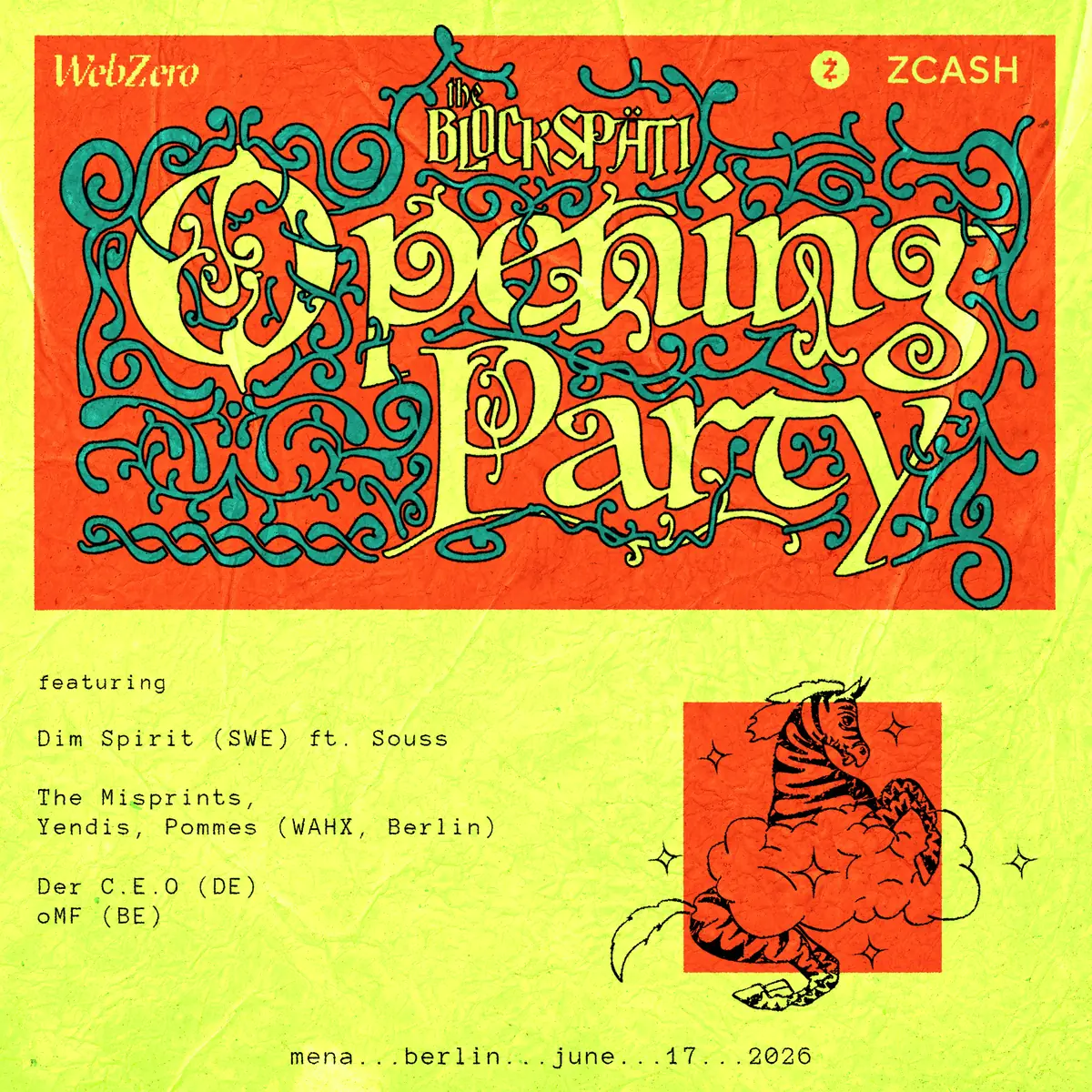 SPÄTI RAVE: Opening with Dim Spirit, the misprints, Yendis, Pommes (WAHX) — Mena Berlin, Berlin