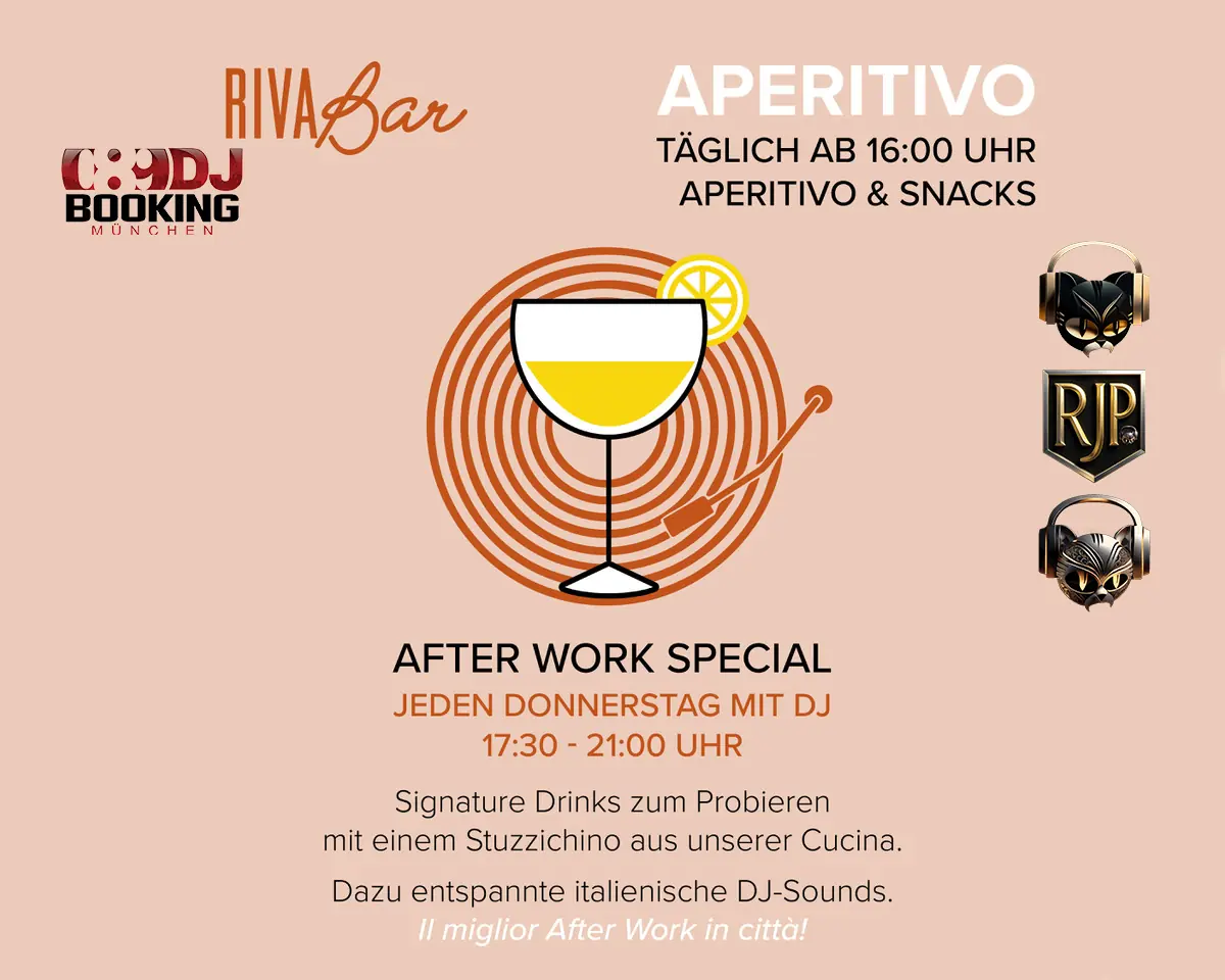 APERITIVO ITALIANO – THE AFTER WORK SPECIAL — RIVA Bar Munich, Monachium