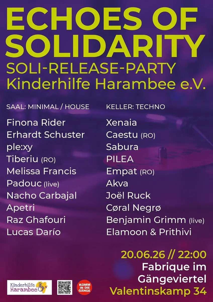 Echoes of Solidarity - Hudba pro Kinderhilfe Harambee e.V — Fabrique im Gängeviertel, Hamburk