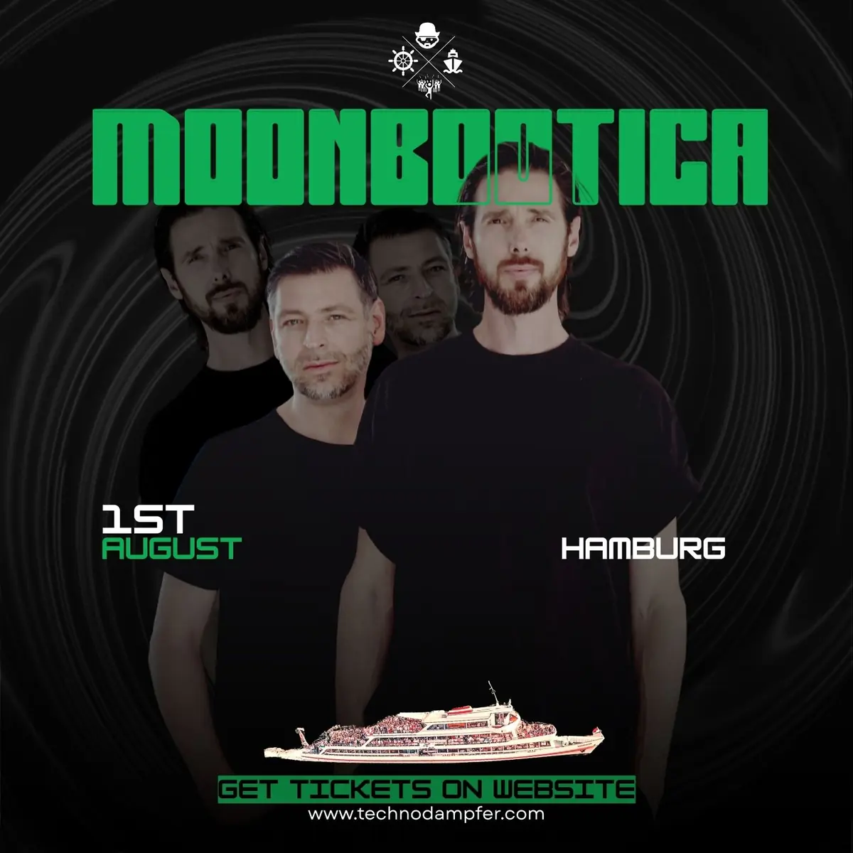 Techno Dampfer Hamburg with Moonbootica — Hamburk