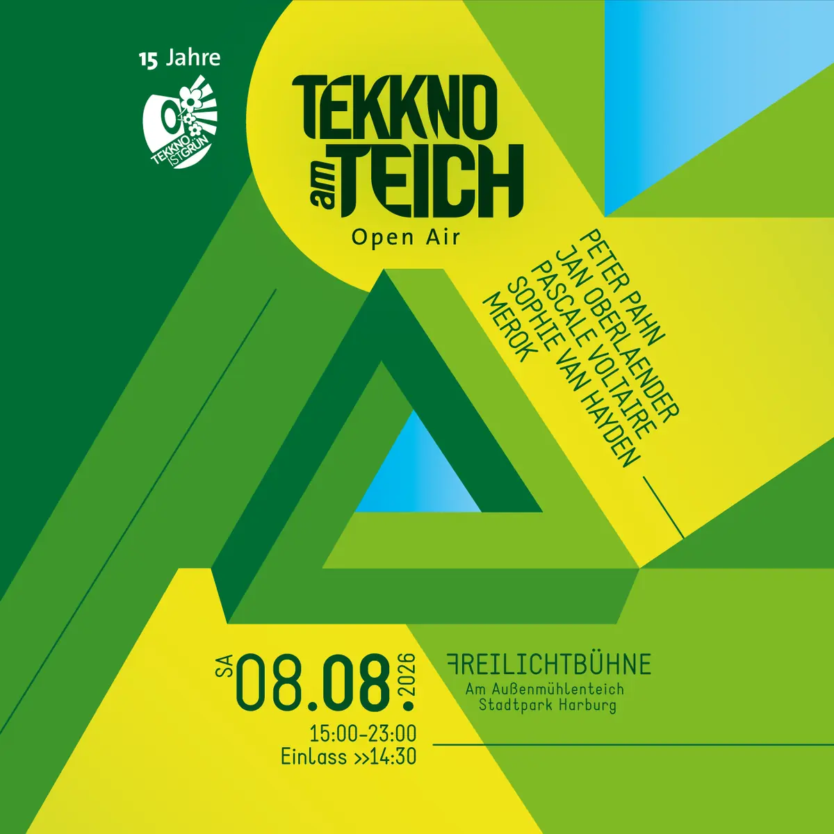 Tekkno am Teich Open Air 2026 – 15 Jahre Tekkno Ist Grün — Freilichtbühne im Harburger Stadtpark, Hamburg